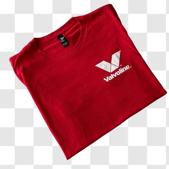 Valvoline Oil Graphic Classic Crew Neck Red White Tee Shirt Size Large - Picture 2 of 11